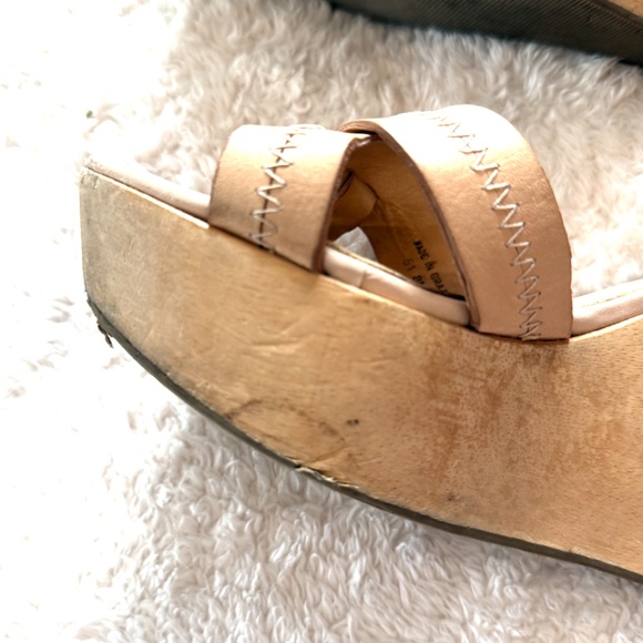 DIANE von FURSTENBERG ALARA Natural Leather Designer Platform Sandal Size 8 - Picture 13 of 15